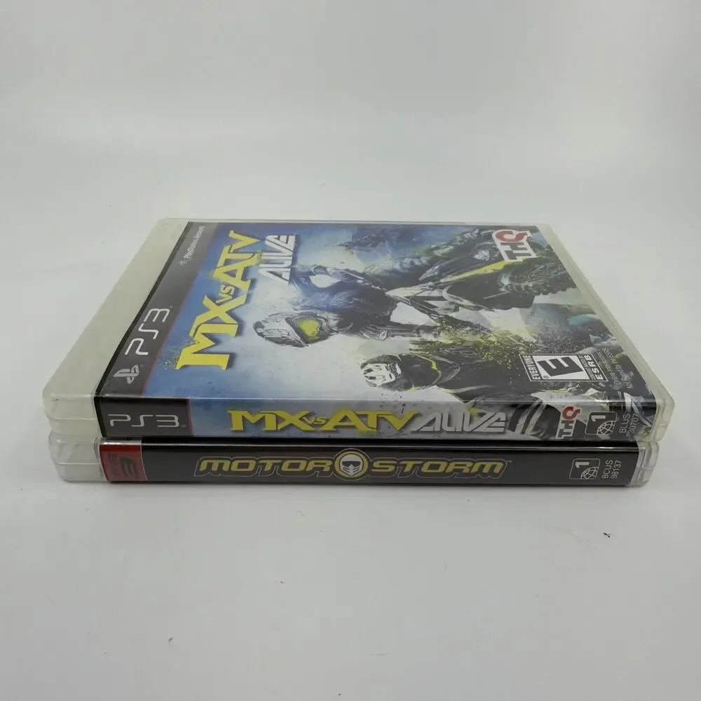 PS3 Racing Game Lot of 2 MX vs ATV Alive & MotorStorm PlayStation 3 Tested